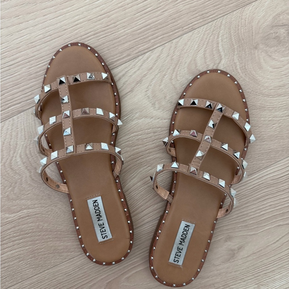 Steve Madden Brown Studded Sandals